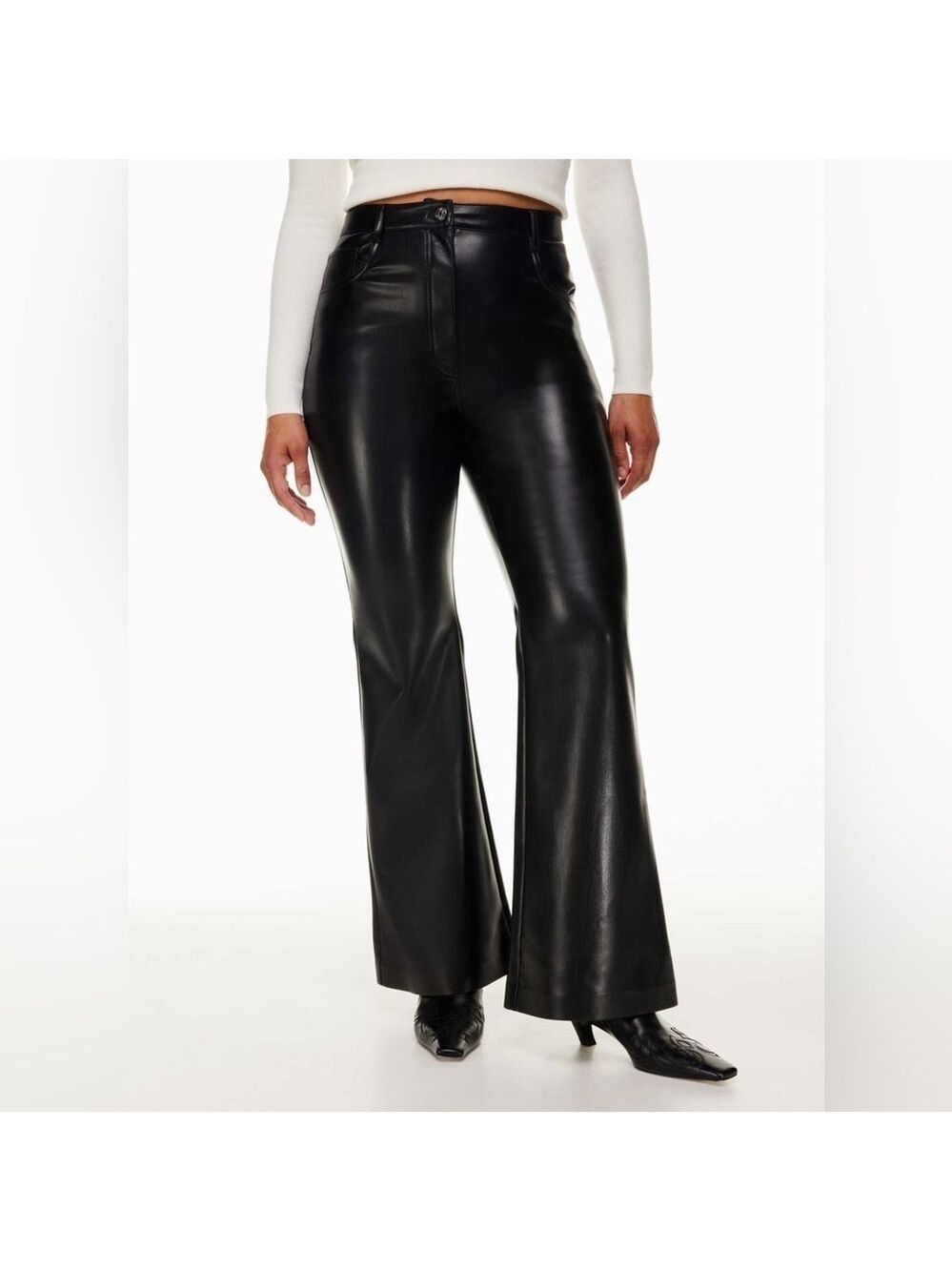 Aritzia Wilfred Melina Flare Pant Vegan Leather Size 2